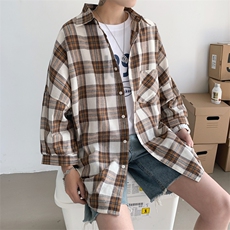 格子百搭休闲短袖衬衫/D325/C12/P40，男装T恤，电商D325