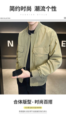 2025新款春秋季夹克外套男士棒球领衣服潮流新品男装上衣，男装夹克，电商A225