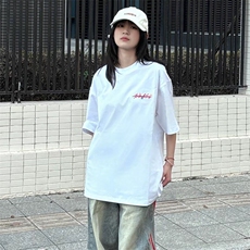 万针全刺绣工艺抖音得物高品质260克重磅纯棉双纱美式高街短袖T恤，男装T恤，电商A486
