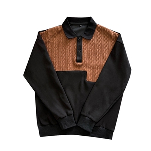 AW129/P78控108秋季社会小伙拼接撞色设计感百搭小伙卫衣男图片