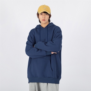 日系原宿秋季ins连帽卫衣男士纯色宽松休闲外套上衣HY221TP45控68图片