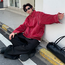 男女春秋PU皮夹克宽松休闲外套美式潮流上衣JK06-特P158，男装夹克，电商B327
