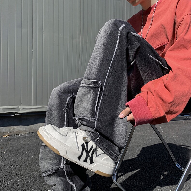 牛仔裤男美式高街vibe风直筒裤子N1620-P50,男装牛仔裤,星座308B-1
