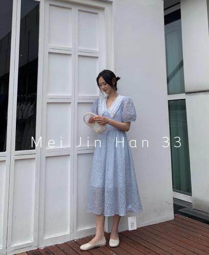 美巾涵5121夏季赫本风连衣裙，女装连衣裙，美巾涵