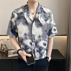 店主风~2025夏季薄款古巴领中袖衬衫  C235/P40图片
