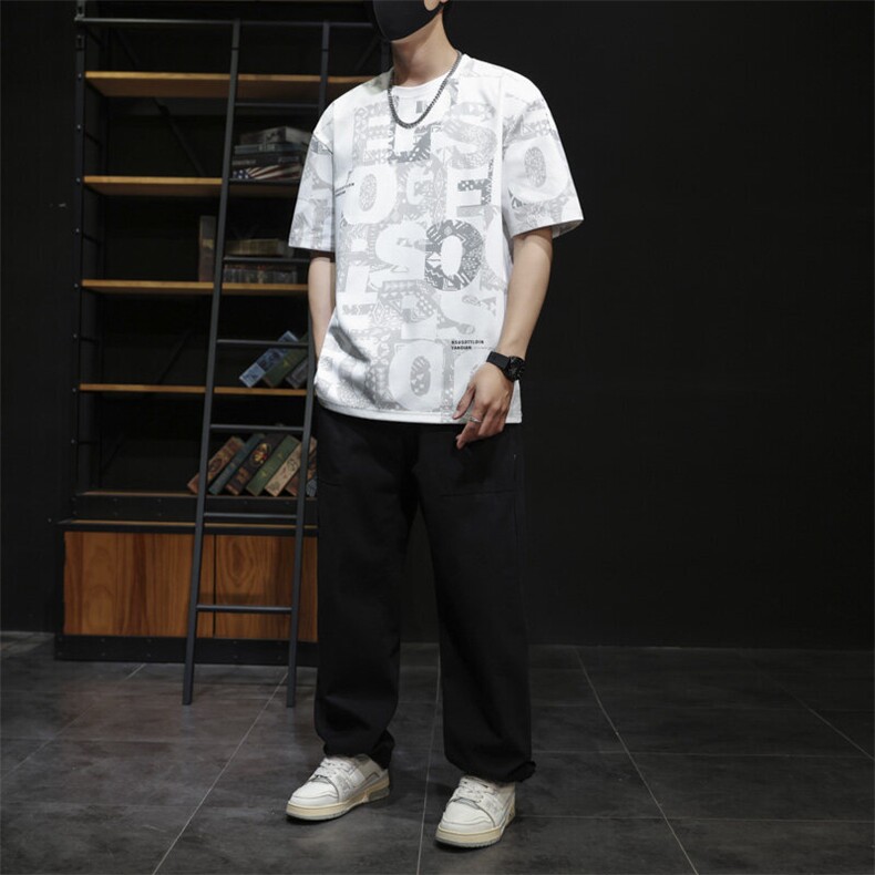 大码夏季潮流时尚动漫印花男士短袖，男装T恤，星座1107-1