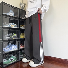 春季新款美式运动条纹织带宽松休闲卫裤B315-K905-特p40控78，男装休闲裤，电商B315