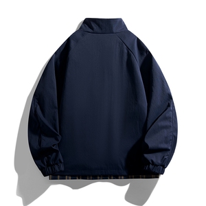 得物二开 外套夹克格子扎染撞色翻领立领拼接夹克外套JK1209-P58图片