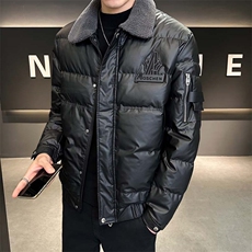 欧货高品洗防水软皮白鸭绒高端毛领羽绒服XZ402-2-P-208控288，男装羽绒服，星座402-2