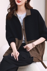 2023春装新款时尚潮流后背木耳拼接小香风格子外套，女装短外套，梦芯尔