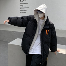2026新款假两件橙色v宽松大码百搭连帽棉衣M8984-p128控158，男装棉衣，星座508（原C305）