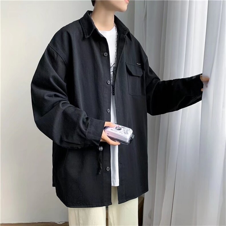 长袖衬衫春款男港风潮流CS23P35,男装衬衫,星座1116-2
