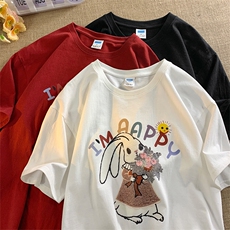 新款夏季圆领短袖街头潮流青春流行宽松印花T恤XZ201-2T793p28，男装T恤，星座201-2