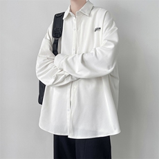 港风宽松休闲长袖男装衬衫百搭秋装新款D321-1-DM302-P50，男装衬衫，电商D321-1