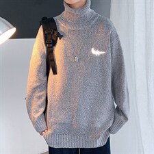 ！冬季加厚高领毛衣男百搭印花针织衫学生长袖打底衫GM601P55，男装针织衫/毛衣，电商B220