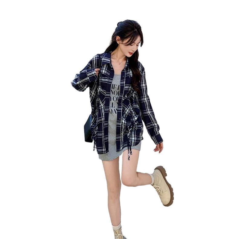 25春季时尚格子衬衫套装两件套2C291-P105-K185,女装套装/套裙,2C291