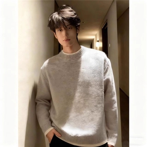 假两件毛衣男款冬季加厚成熟稳重男装内搭打底衫圆领针织衫MYZ17图片
