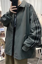 JK2005/P45春装新男士开衫宽松立领夹克男棒球服大码外套男控价69图片