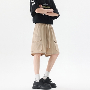 8XL-M 特大码冰丝短裤男五分裤褶皱休闲裤工装中裤DK1504P45控68图片