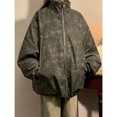 中性PU皮复古做旧双侧金属拉链夹克式加棉棉衣男MY77092P130控198，男装夹克，星座227-7