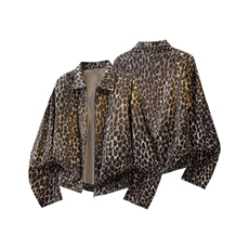 美式豹纹牛仔夹克男女春秋垫肩小众欧美翻领设计感短款宽松外套潮，男装夹克，星座302B