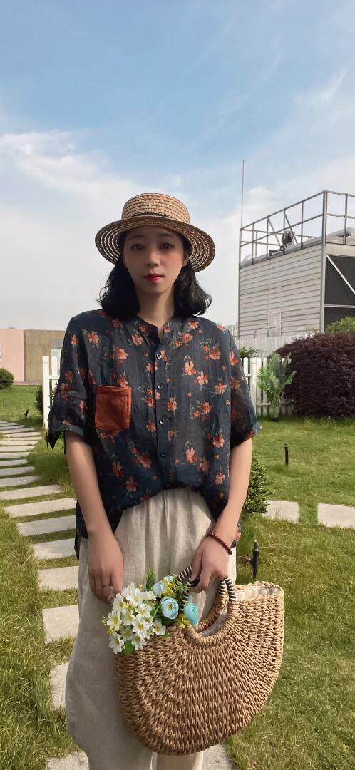 纯苎连衣裙小衫裤子裙子衬衣 时尚风 风淑女风休闲风，女装连衣裙，川哲