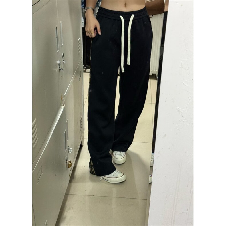 【有货】三条杠裤子男款设计感垂感条纹hiphop卫裤WK697HH-特P55,男装休闲裤,星座1007（原301D）