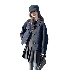 小香风双面呢羊毛外套女冬季2025新款小个子独特超好看高级感大衣，女装毛呢外套，1D066-1