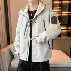 中性风工装冲锋衣男高品纯色宽松夹克外套DSA157B-J91-P60，男装夹克，电商A157B
