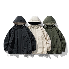 得物二开外套户外休闲2025年新款连帽夹克情侣登山服JK1203-P75，男装夹克，星座1103-3