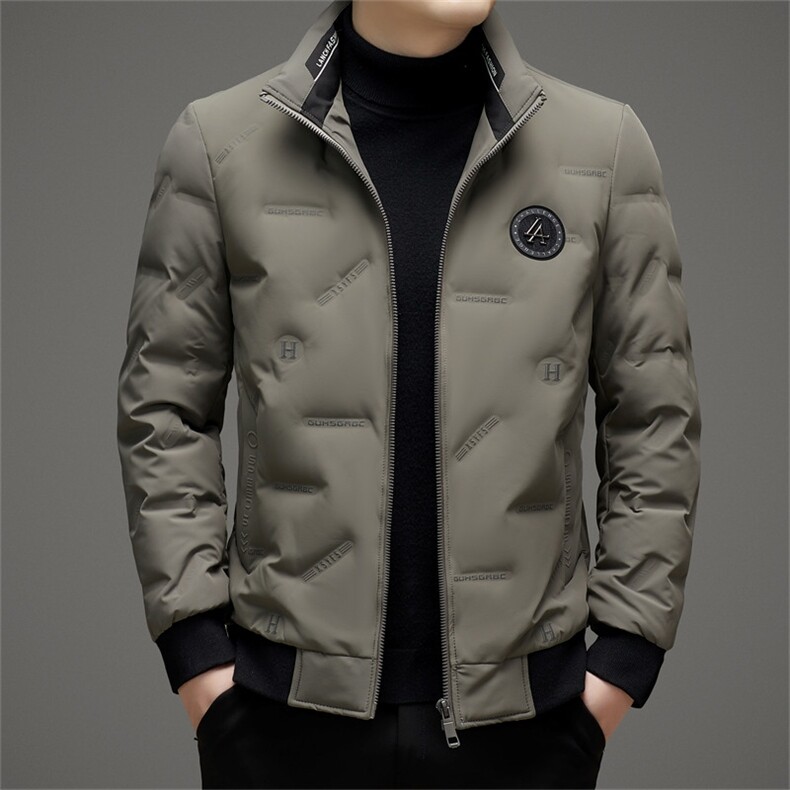 无帽立领羽绒服男士冬季2024新款轻薄短款白鸭绒轻便休闲帅气外套,男装羽绒服,电商B212（原钱塘6029）