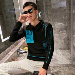 WY6035-P58控78 2021春秋季新款社会小伙套头卫衣男网红上衣 黄图片