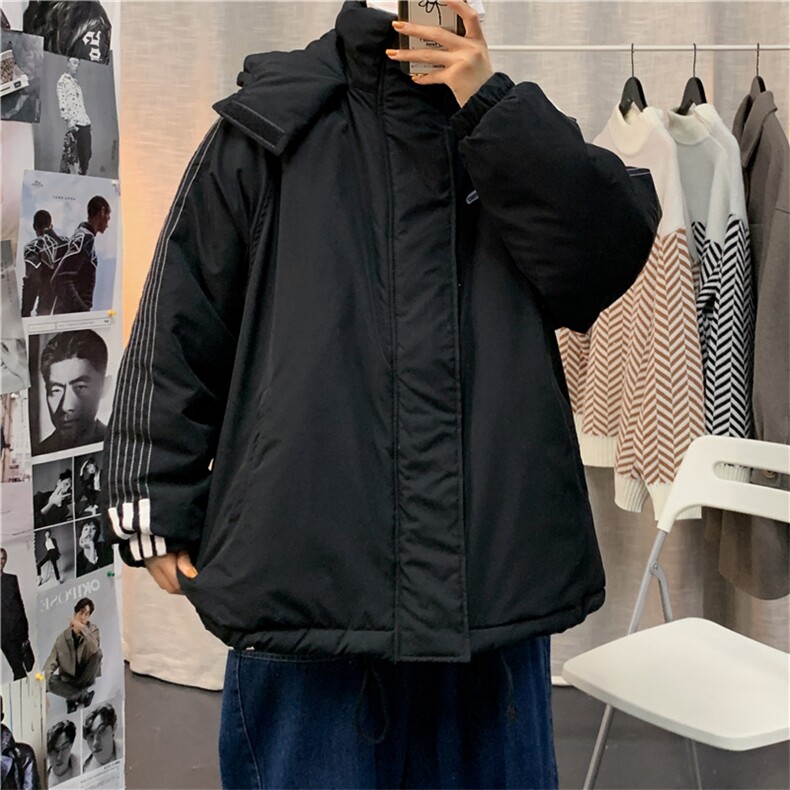 冬季棉衣男连帽潮牌棉服外套港风ins宽松潮流面包服W2101-P70,男装棉衣,星座512-2