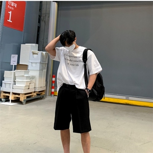 816B-T1025-P38 夏季男士印花简约短袖韩版T恤情侣半袖潮韩男图片