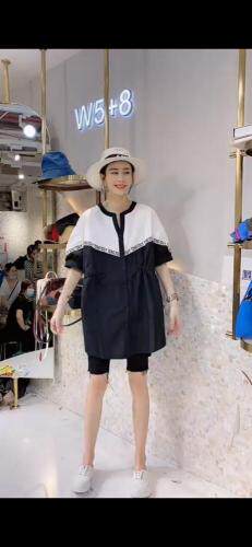 夏季新款，拼色织带款衬衣，女装，爱美欧