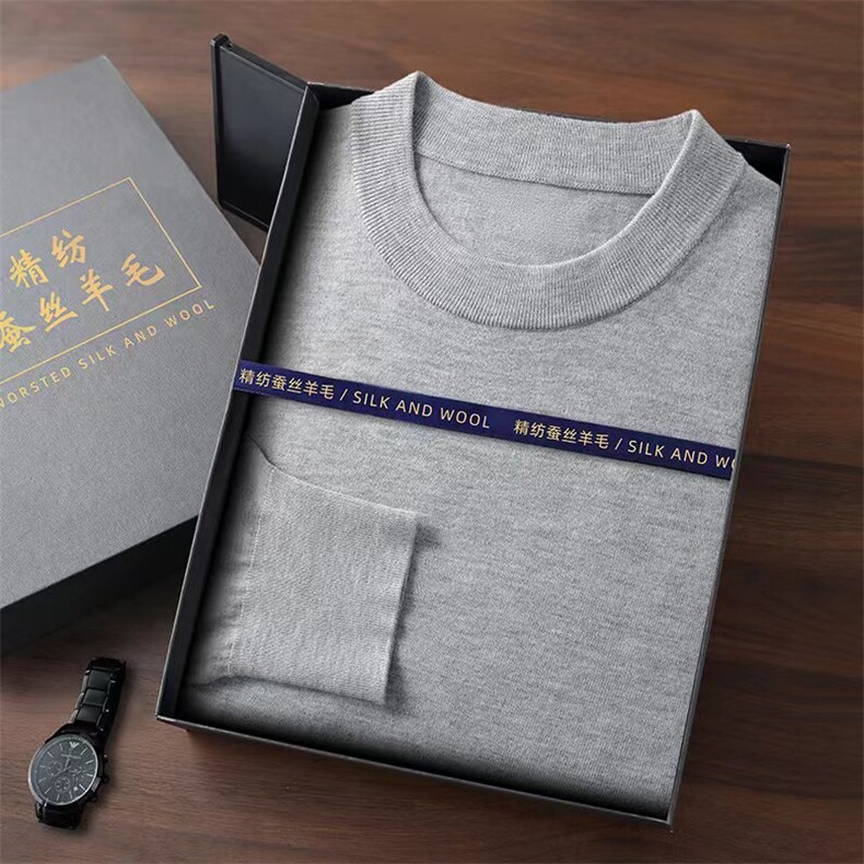 2025年秋季时尚百搭休闲圆领套头长袖,男装针织衫/毛衣,森墨