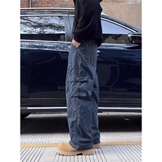 Entong美式复古工装牛仔裤男生街头多口袋百搭宽松直筒休闲长裤子，男装牛仔裤，星座813-2