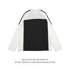 现货。T恤男女长袖宽松百搭拼色卫衣ST739-P43，男装T恤，星座412-1