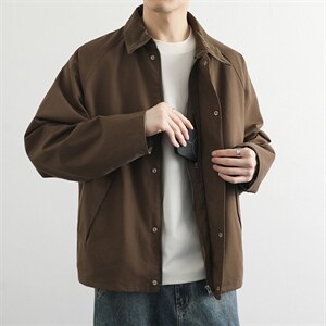 高端翻领夹克男2026春季简约宽松休闲工装外套百搭上衣服，男装夹克，星座914