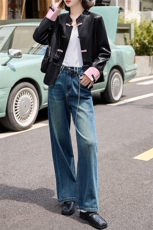 现货新中式仿真皮衣女短款2024新中式仿绵羊皮盘扣夹克外套女减龄，女装皮衣，美拉德工厂直营店