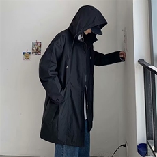 中长款风衣男韩版潮流高街帅气连帽2023春秋新款ins外套W4562-P48，男装风衣，星座412-2
