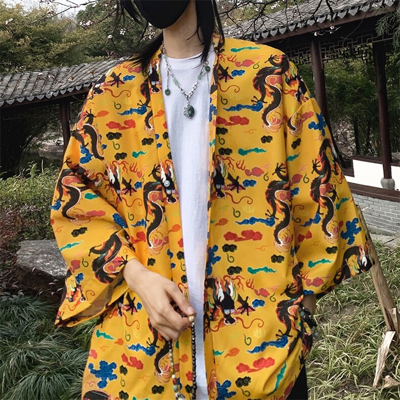 现货24夏季大码新中式防晒服道袍男女开衫冰丝薄外套潮F20/P40,男装防晒衣,钱塘713