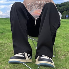 美式复古裤子男女夏季潮牌设计感小众直筒拖地休闲运动裤CL32-p36，男装休闲裤，星座1008