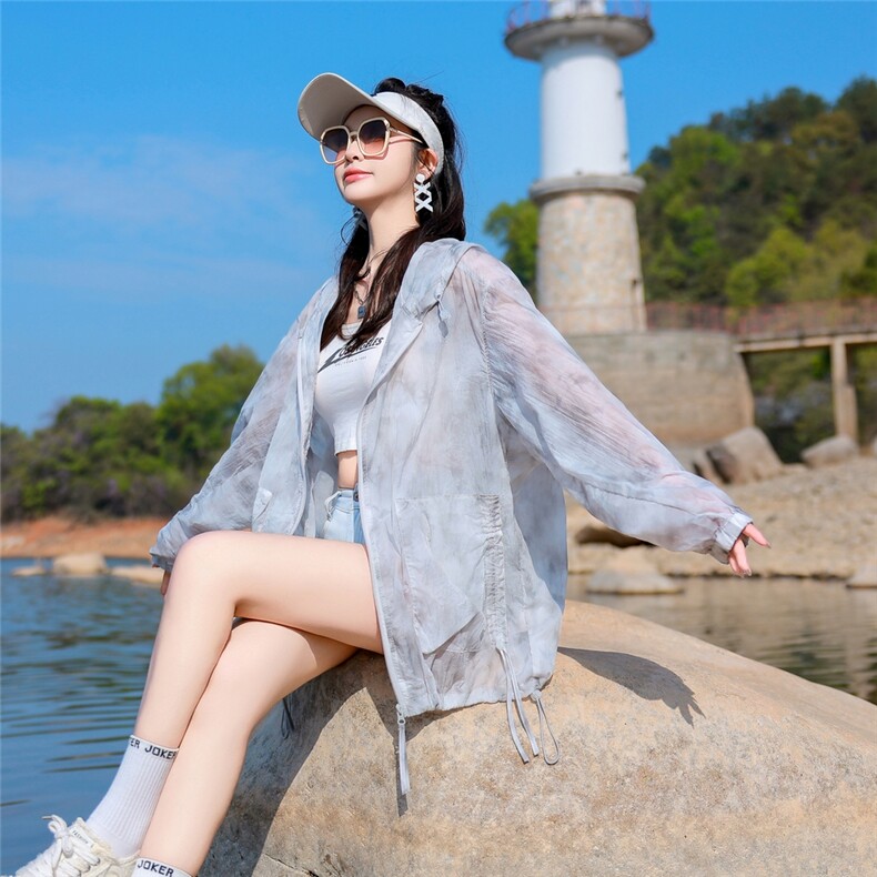 户外轻薄防晒衣女2025夏季新款宽松大码藏肉休闲百搭洋气减龄外套,女装防晒衣,可可小西