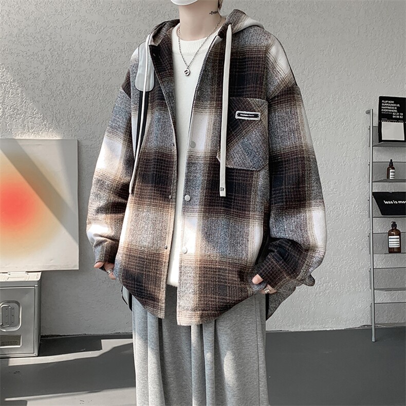 夹克男秋冬季新款港风宽松加厚泥料外套上衣JK713-P68，男装夹克，星座214-3