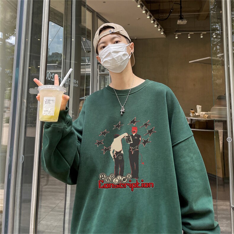 特P25控48秋冬新款男士圆领卫衣宽松休闲日常百搭上衣WQ2440,男装卫衣,电商B370