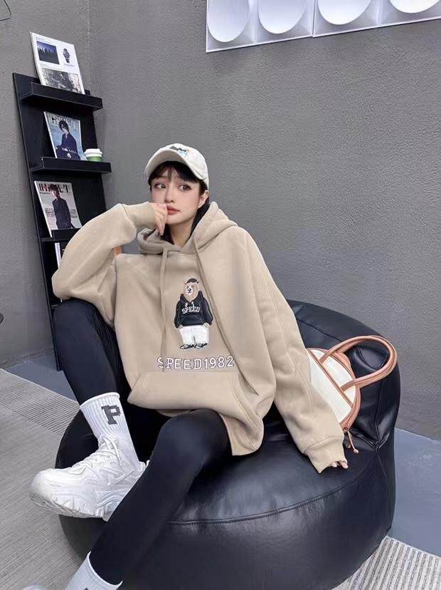 重工有设计点加绒卫衣，女装卫衣/绒衫，泽妤