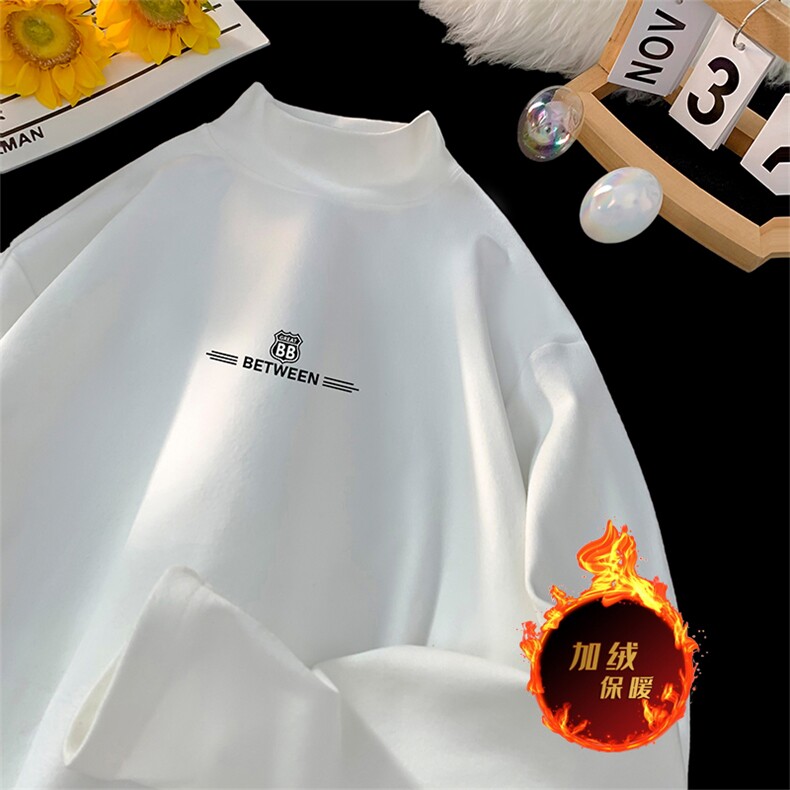 280克保暖针织衫德绒美式纯色加绒加厚长袖卫衣打底T恤DR18特P28,男装针织衫/毛衣,电商A486