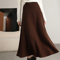 羊毛打底半身裙2024秋冬新款高腰宽松百搭长款A字裙女伞裙，女装半身裙，唯若美羊绒