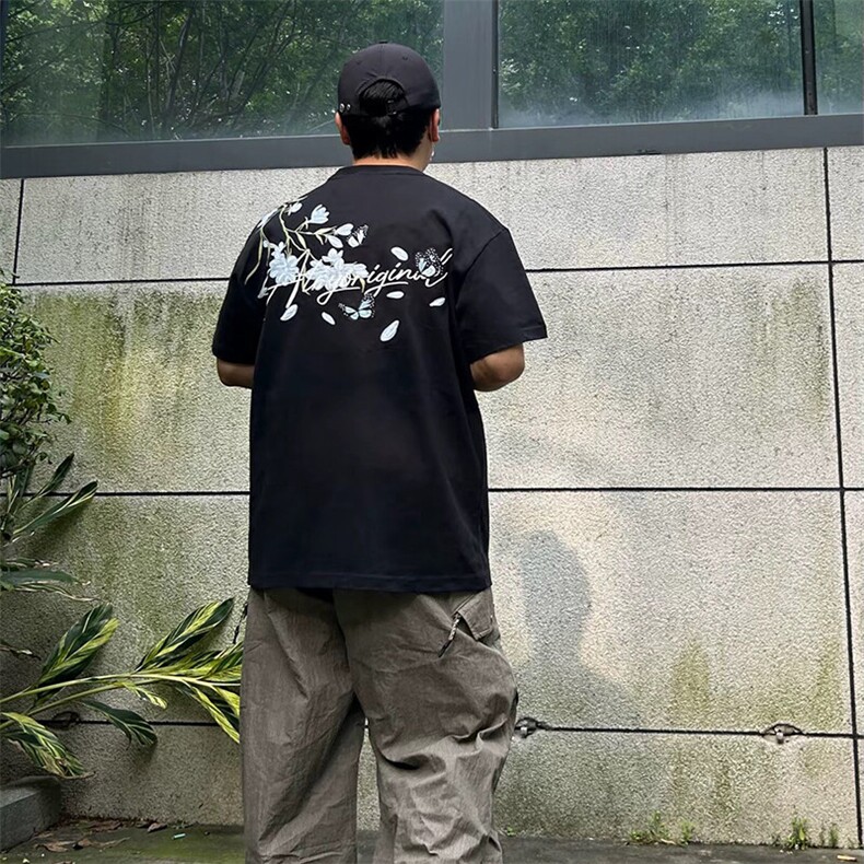 万针全刺绣解构设计260克重磅双纱纯棉高品质美式高街短袖T恤特35图片